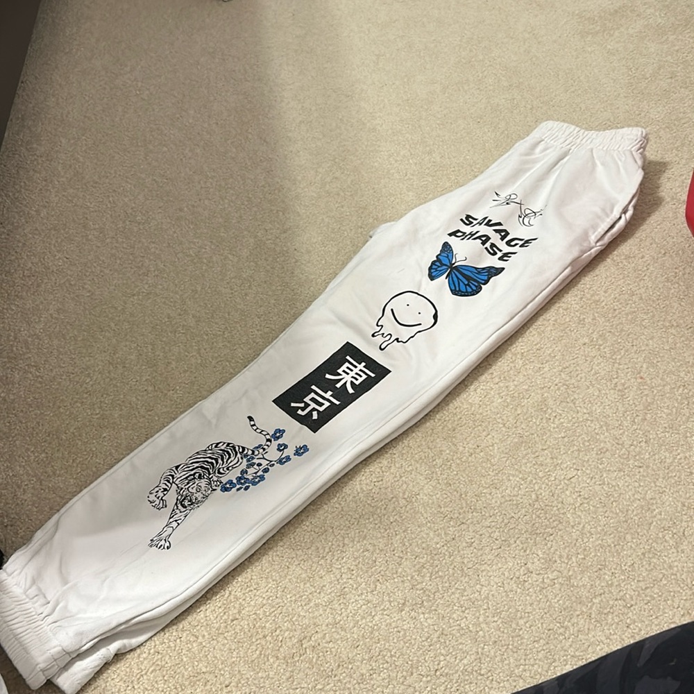 adika white sweatpants medium